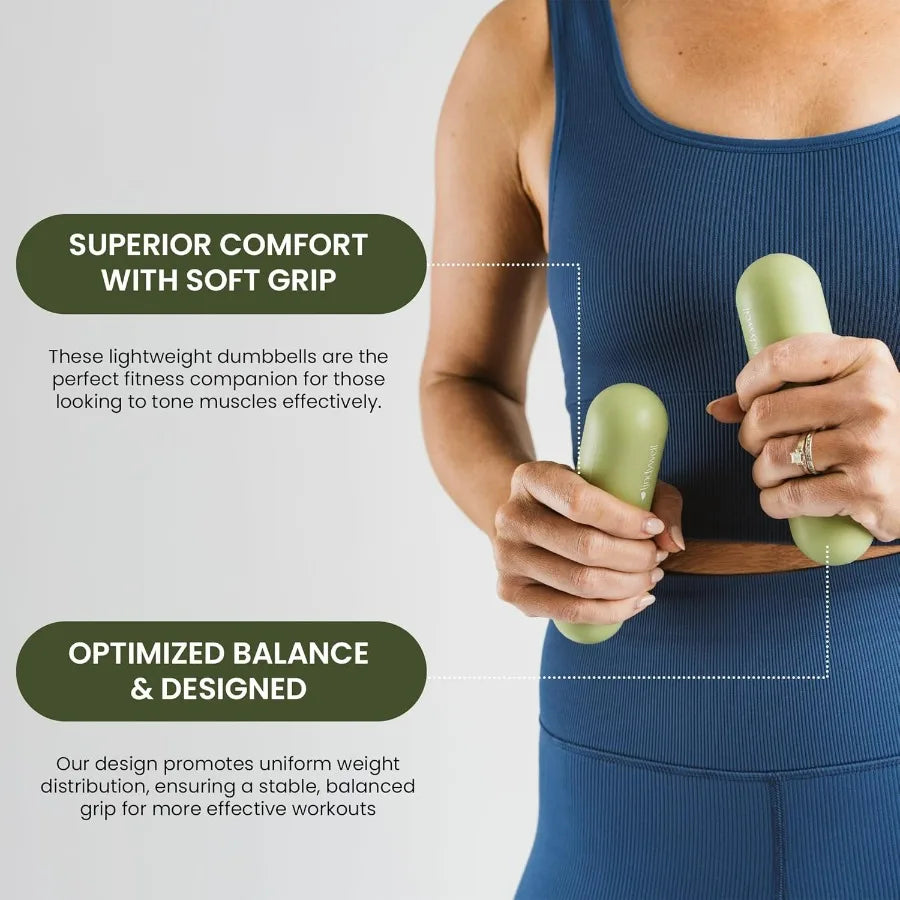 Aural Hand Weights - Sage Green - 2.2 lbs - Set of 2